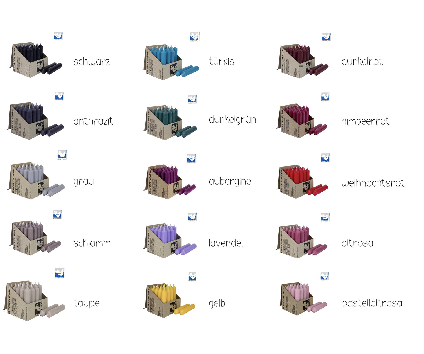 Stabkerze * Kerzenfarm Hahn * kleine Stabkerze * rustikal