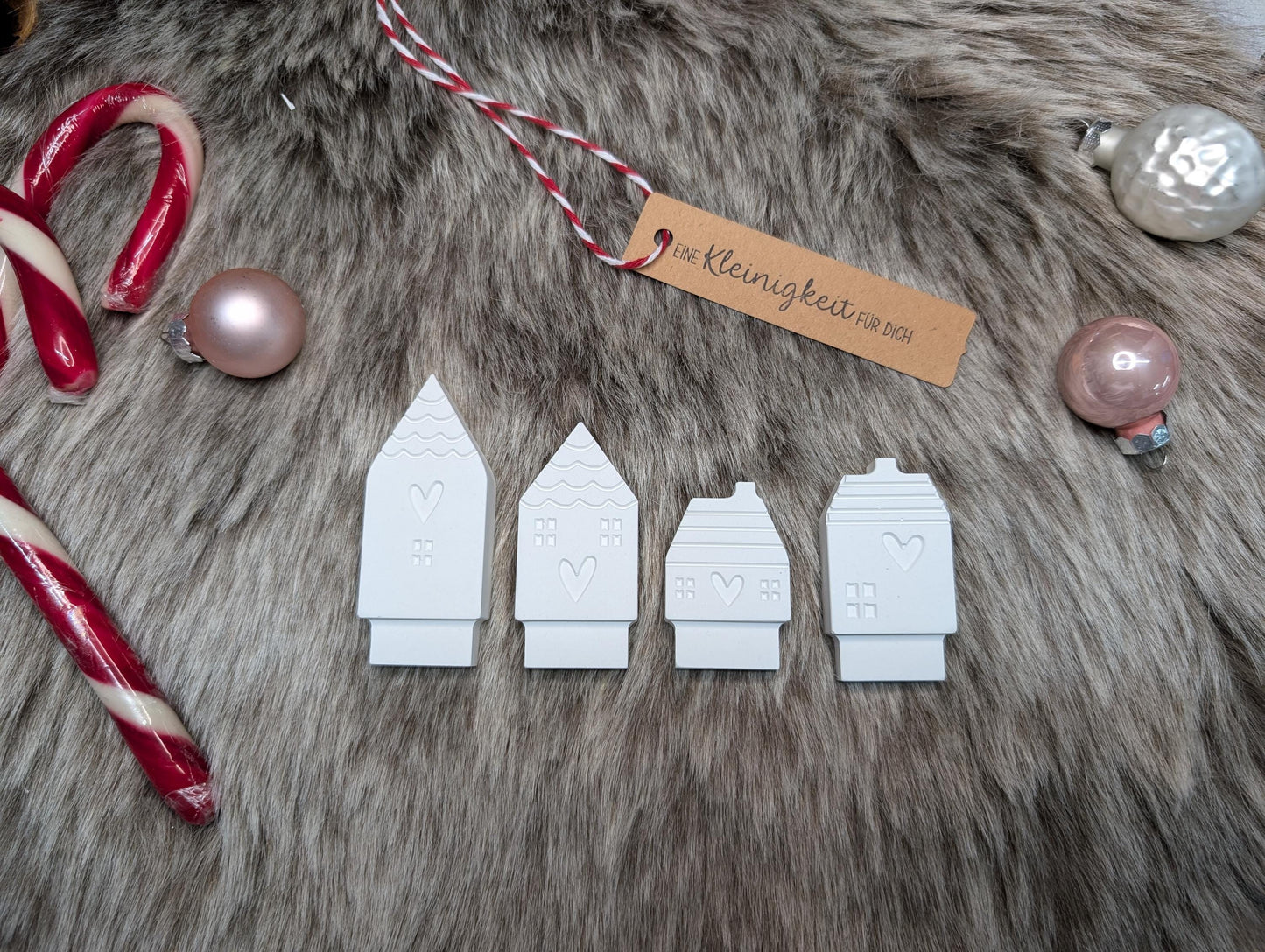 Häuserkranz mit verschiedenen Häuschen * Lichtstadt * Windlicht * Teelicht * Geschenkidee * Weihnachten * Winterdeko