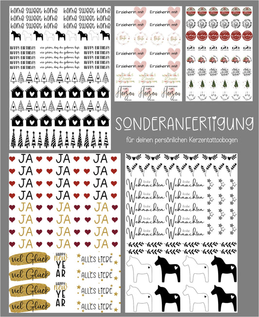 Sonderanfertigungen Kerzentattoos - personalisiert
