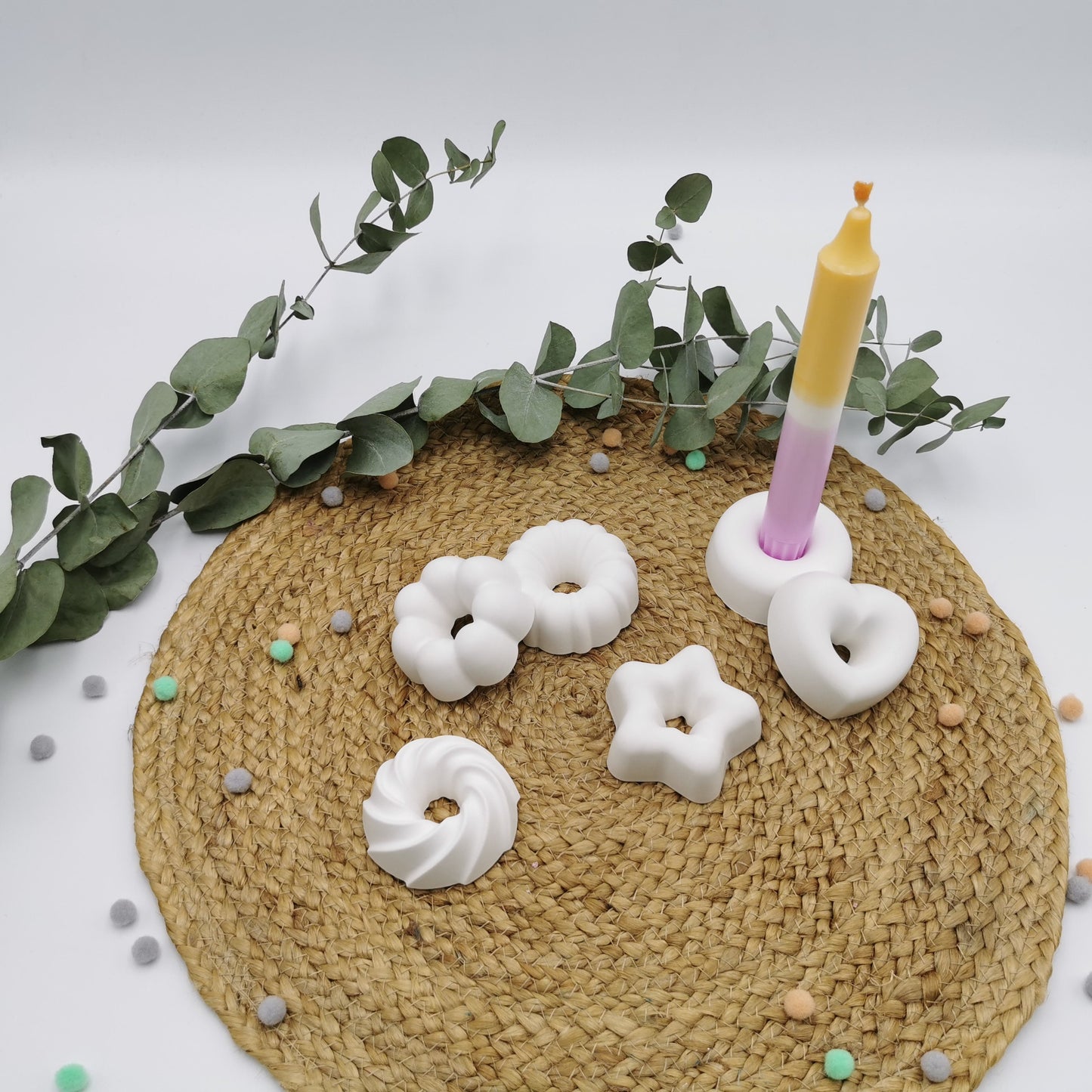 Kerzenhalter aus Raysin * Stabkerze * Gugelhupfform * Herz * Stern