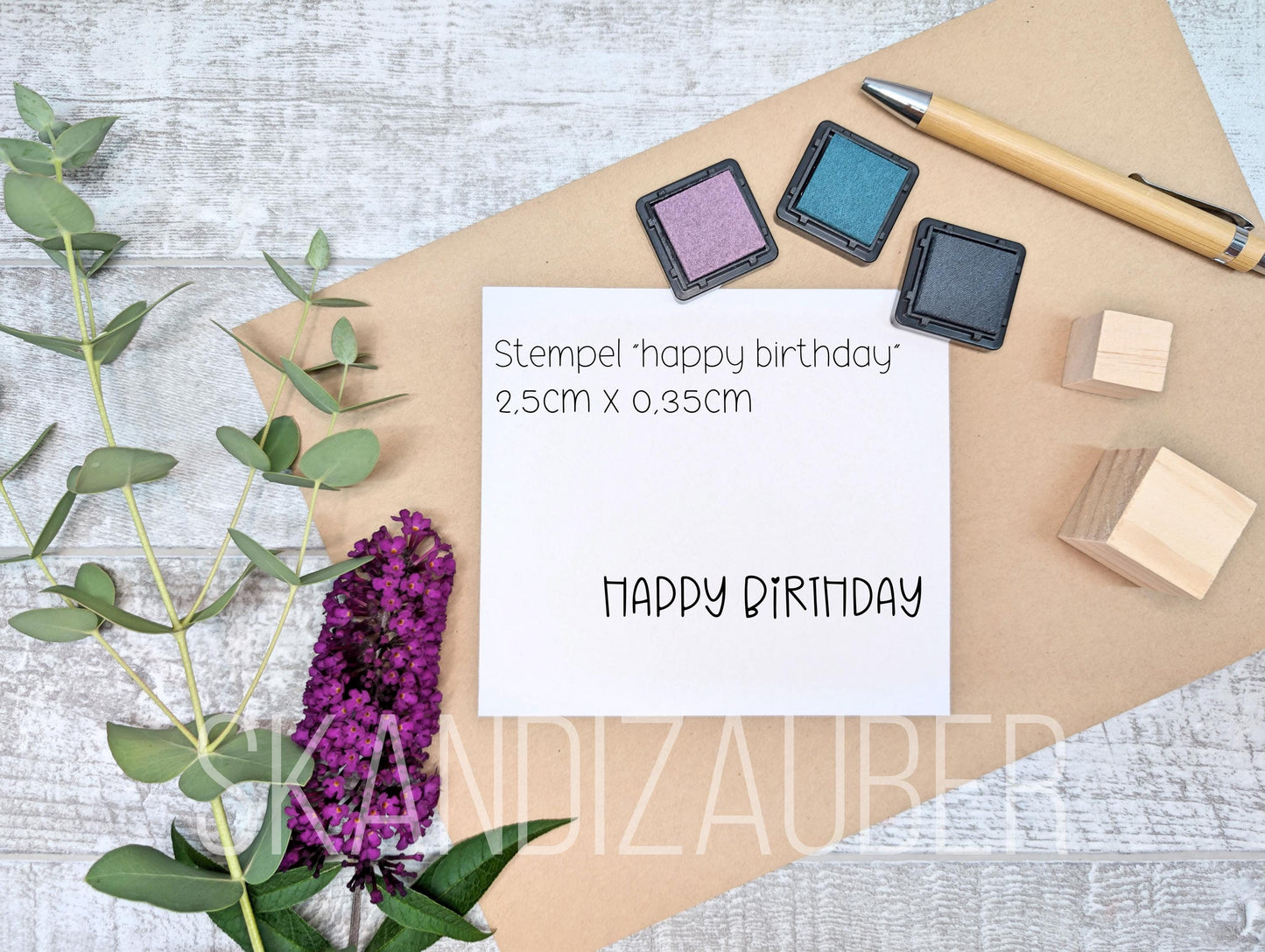 Ministempel * happy birthday * kleine Stempel * ideal für gegossene Deko und Anhänger